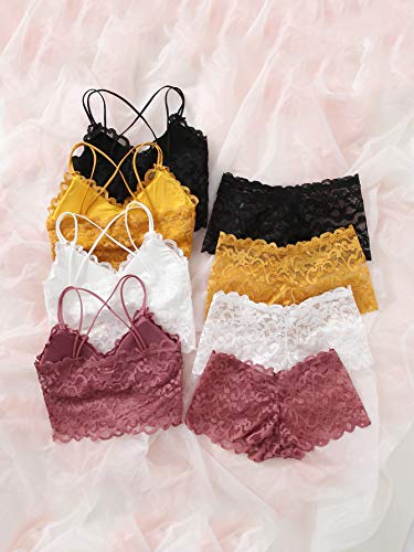 MakeMeChic Lace Matching Bra and Panty Set - MultiqueueReusable