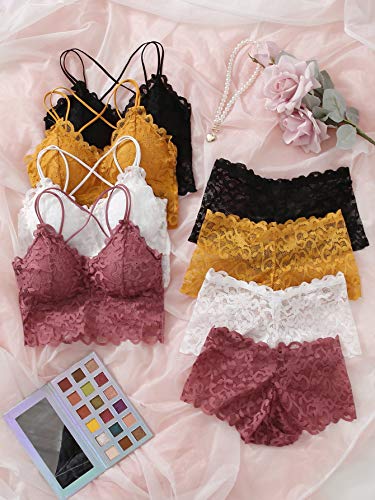 MakeMeChic Lace Matching Bra and Panty Set - MultiqueueReusable