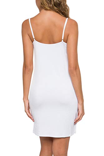 Malist Women White Full Slip Cami Dress Large