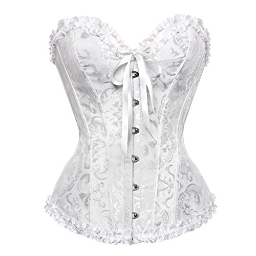 White Renaissance Corset Top for Plus Size Women