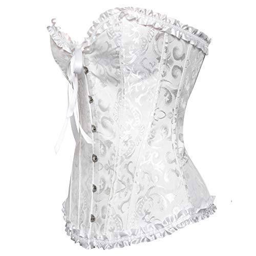 White Renaissance Corset Top for Plus Size Women