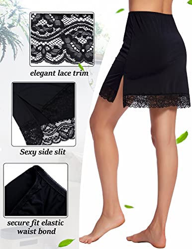 Avidlove Lace Trim Half Slip for Women - Black