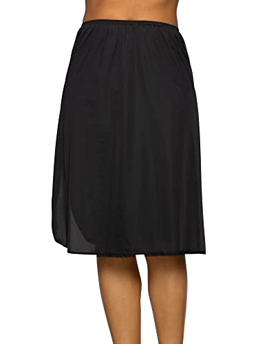 Vanity Fair Black Half Slip for Women, Large