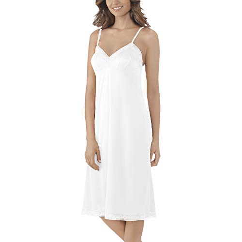 Vanity Fair Lace Full Slip for Dresses, White, 3XL