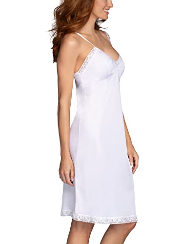 Vanity Fair Lace Full Slip for Dresses, White, 3XL