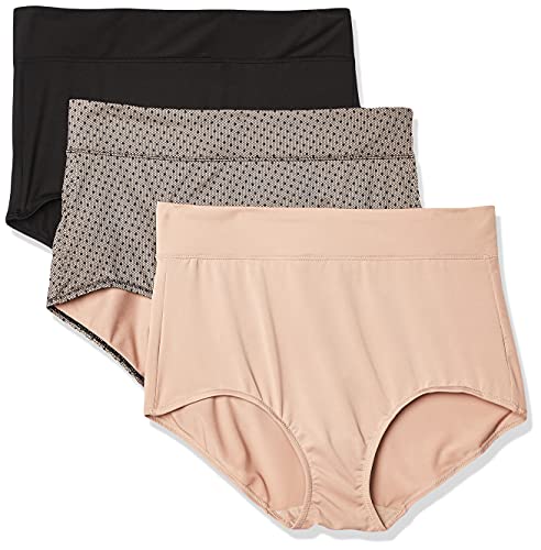 Warner's Blissful Benefits 3 Pack Panty Briefs, Black/Toasted Almond