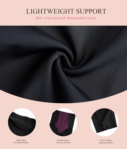Nebility Thigh Slimmer Shapewear: Tummy Control Panties, Black, Large