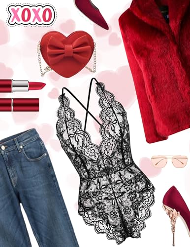 Avidlove Black Teddy Bodysuit Lingerie (Black, Size L)