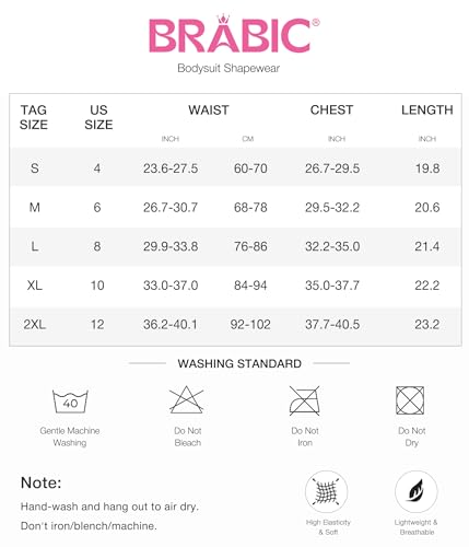BRABIC Women's Waist Trainer Bodysuit: Tummy Control Shapewear