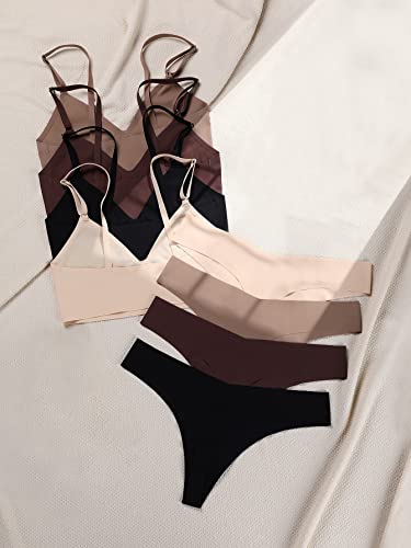 4 Pack Seamless No Show Bra and Panty Set