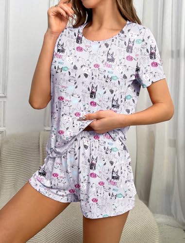 Ekouaer Women's 2 Pack Pajama Set with Pockets
