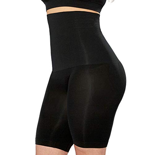 Black High Waisted Body Shaper Shorts - Tummy Control