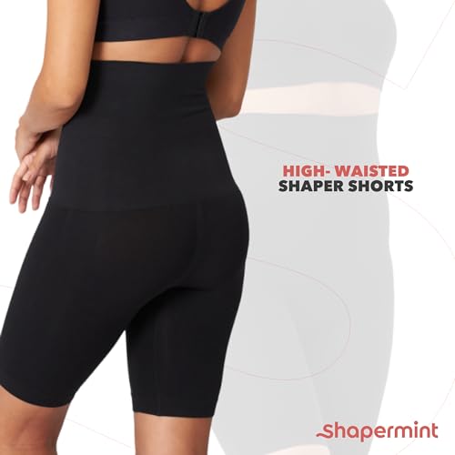 Black High Waisted Body Shaper Shorts - Tummy Control
