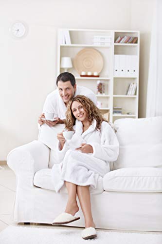 BIOLINEN 100% Cotton Shawl Bath Robe with Slippers