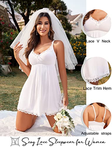 Avidlove Lace Babydoll Chemise Nightgown Sleepwear Nighty