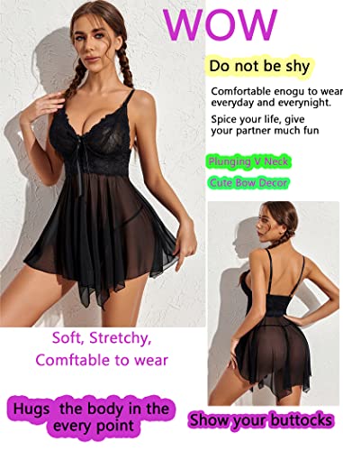Avidlove Lace Babydoll Nightgown Chemise Teddy Boudoir
