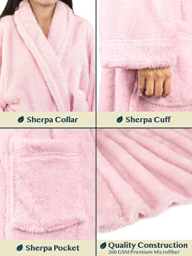 Luxurious Plush Pink Sherpa Robe