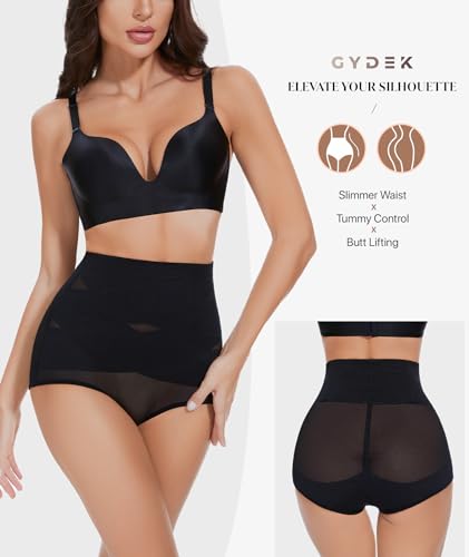GYDEK High Waisted Tummy Control Shapewear Panties - Black
