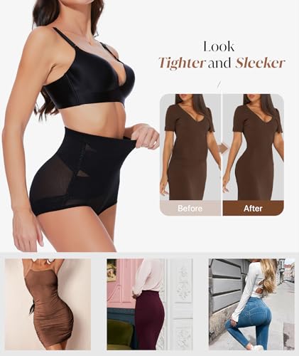 GYDEK High Waisted Tummy Control Shapewear Panties - Black