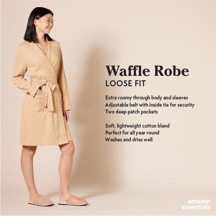 Dusty Blue Plus Size Waffle Mid-Length Robe