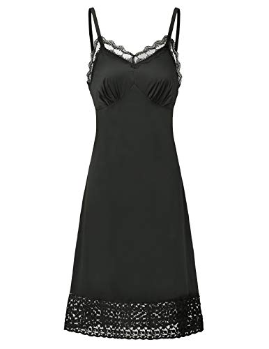 Belle Poque Black Lace Full Slip Nightwear XL