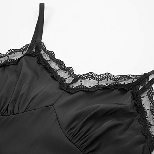 Belle Poque Black Lace Full Slip Nightwear XL
