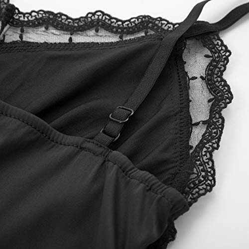 Belle Poque Black Lace Full Slip Nightwear XL