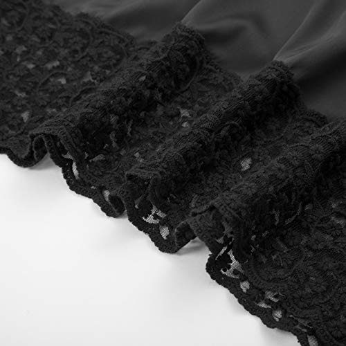 Belle Poque Black Lace Full Slip Nightwear XL