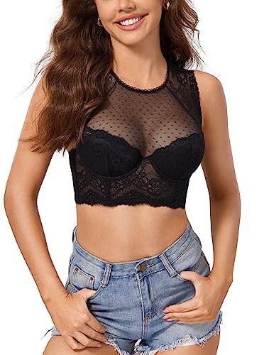 DOBREVA Women's Lace Corset Bustier Bra Plus Size