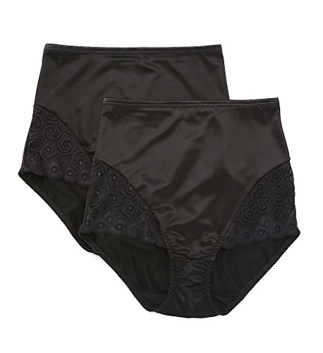 Bali Women's Firm Control Lace Shapewear Briefs, Black, Medium