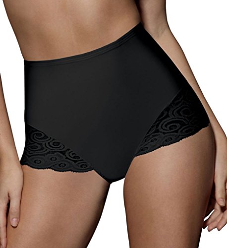 Bali Women's Firm Control Lace Shapewear Briefs, Black, Medium