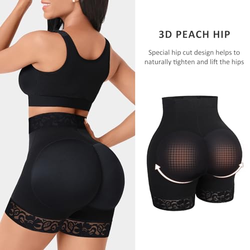 FeelinGirl Butt Lifter Tummy Control Shapewear Black Shorts