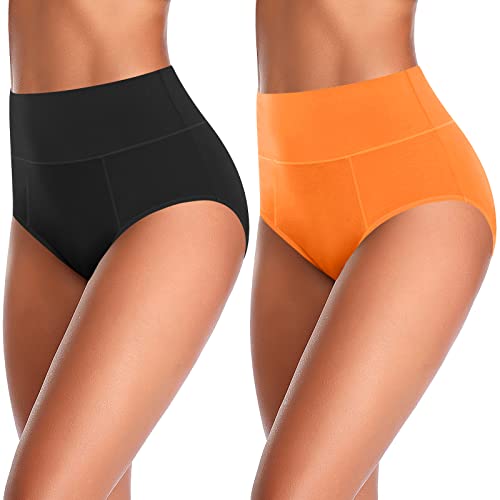 ASIMOON High Waist Cotton Briefs 5 Pack - Women's