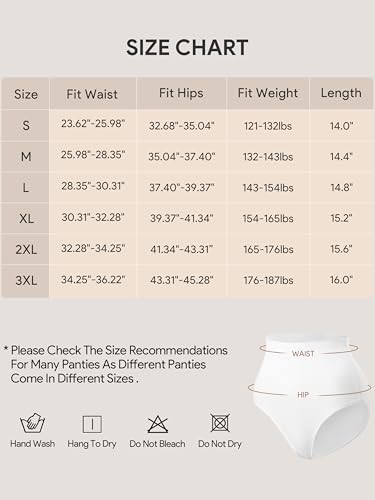 habibee Tummy Control High Waisted Seamless Panties, White