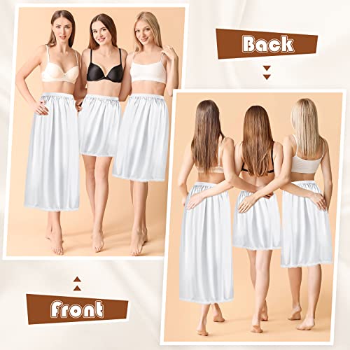 White Satin Lace Half Slips Set, 3 Lengths
