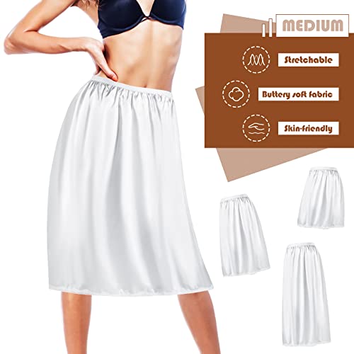 White Satin Lace Half Slips Set, 3 Lengths