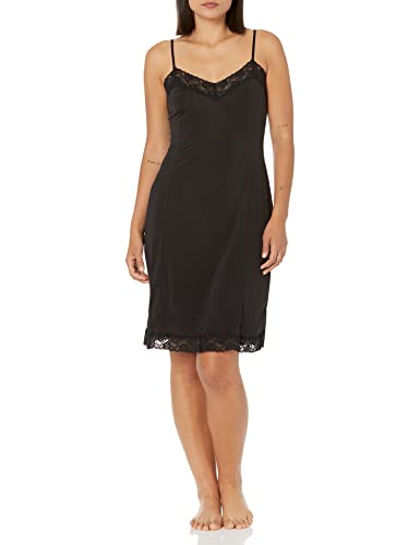Jones New York Black Silk Full Slip with Lace