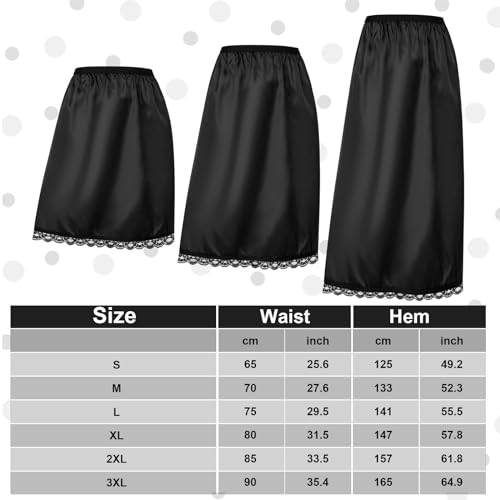 Black Satin Slip Dress Set with Lace Trim