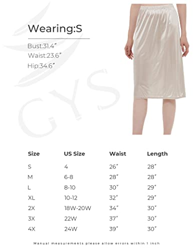 Women's White Lace Midi Half Slip, Large Size