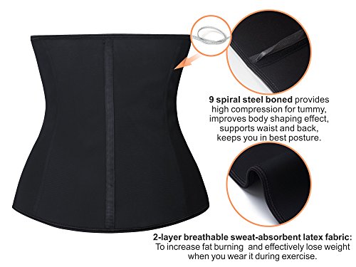 YIANNA Latex Waist Training Corset, Underbust Body Shaper