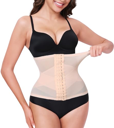Redbean Breathable Waist Cincher for Women, Beige, Petite