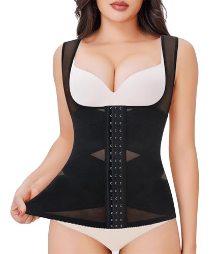 Nebility Black Waist Trainer Corset Shapewear for Women