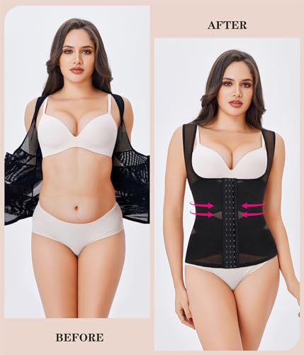 Nebility Black Waist Trainer Corset Shapewear for Women