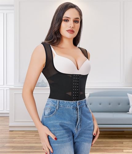 Nebility Black Waist Trainer Corset Shapewear for Women