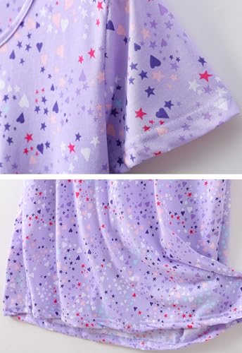 Women's Cotton Nightgown Sleepwear Set, LittleHeart&PurpleStar - CHUNG