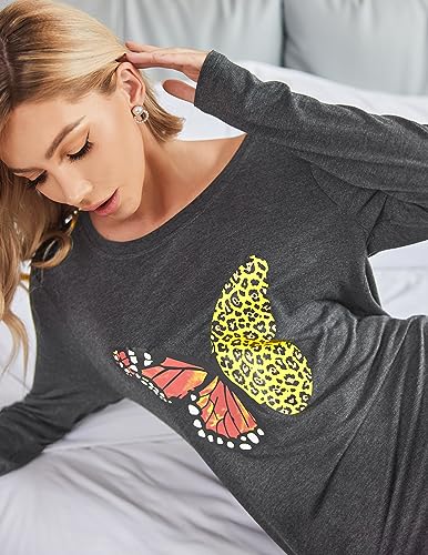 Cute Print Long Sleeve Sleepshirt for Women