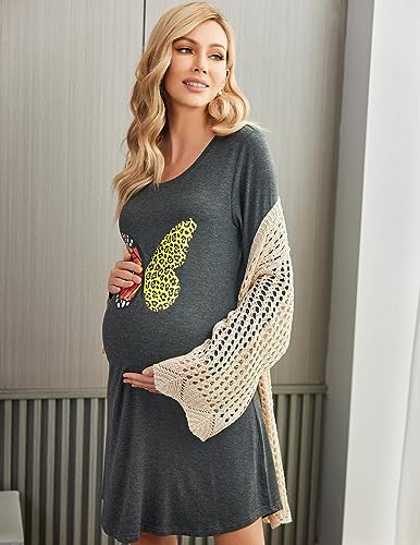 Cute Print Long Sleeve Sleepshirt for Women