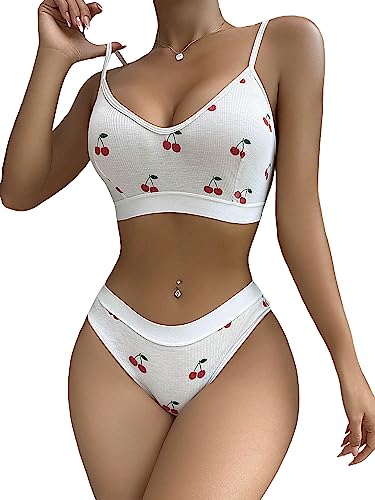 SHENHE Women's Cut Out Ribbed Bra and Panty Set
