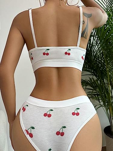 SHENHE Women's Cut Out Ribbed Bra and Panty Set