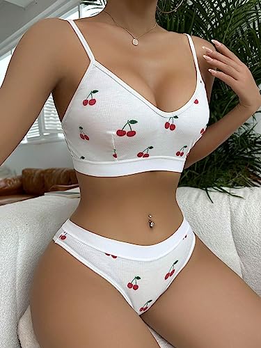 SHENHE Women's Cut Out Ribbed Bra and Panty Set